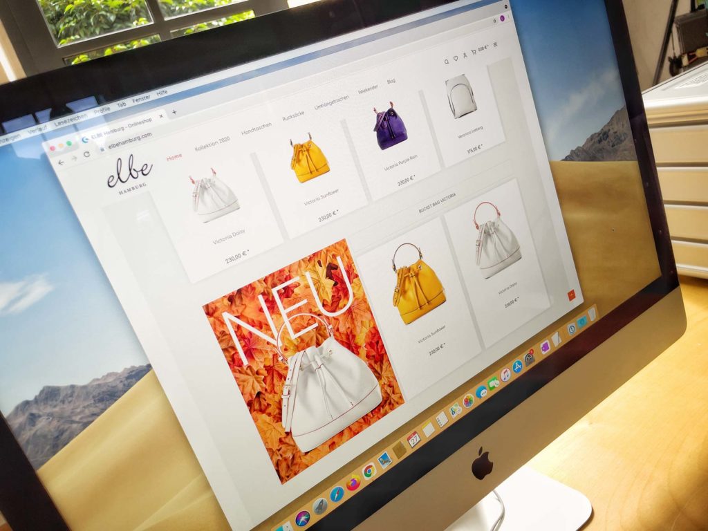 Onlineshop Screenshot on a Mac